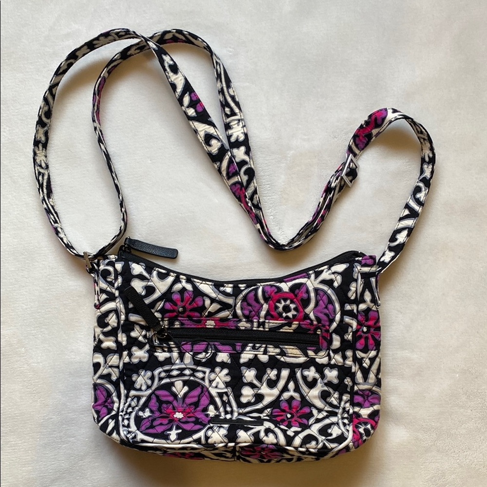 Vera Bradley Black and Pink Floral Crossbody Bag